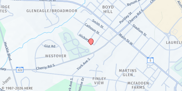 Map showing The Manna House Pantry at 546 South Cherry Rd Suite J, Rock Hill, SC