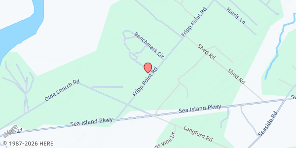 Map showing Church of the Harvest at 39 Fripp Point Rd, Saint Helena Island, SC