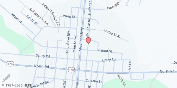 Map showing Cooperative Ministries North at 405 Stafford Avenue North, SC, SC