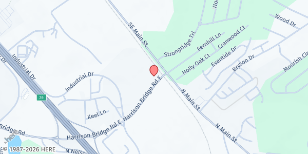 Map showing Bethlehem Baptist-Simpsonville at 4 Harrison Bridge Road, Simpsonville, SC
