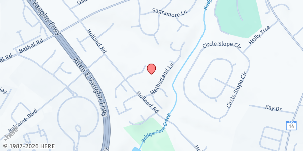 Map showing Kingdom Life Church at 416 Holland Road, Simpsonville, SC