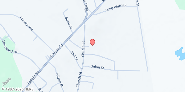 Map showing Bethesda Baptist Church at 208 Church St., Society Hill, SC