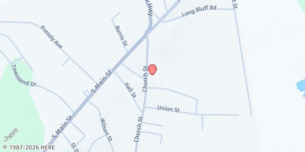 Map showing Bethesda Baptist Church at 208 Church Street, Society Hill, SC