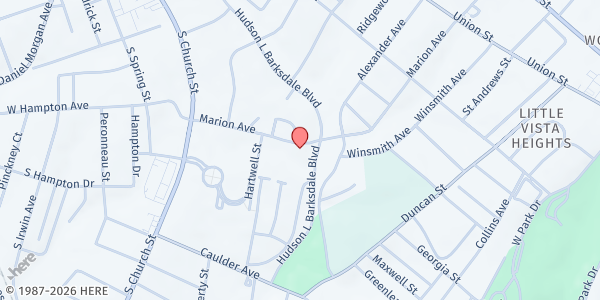 Map showing Believer's Fellowship at 150 Marion Ave, Spartanburg, SC