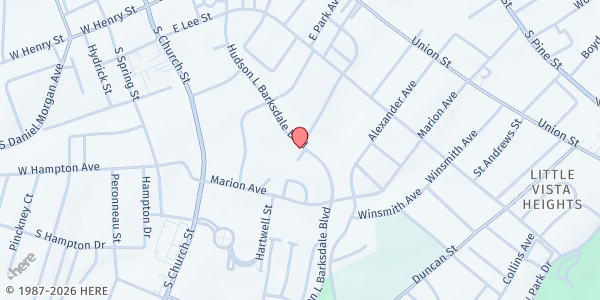 Map showing Majority Baptist Church at 400 Hudson L. Barksdale Blvd., Spartanburg, SC