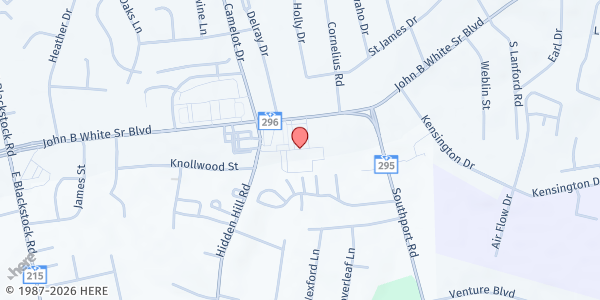 Map showing Salvation Army Spartanburg at 1529 John B. White Sr Blvd., Spartanburg, SC