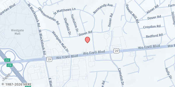 Map showing St Matthews Episcopal Food Pantry at 101 St Matthews Lane, Spartanburg, SC