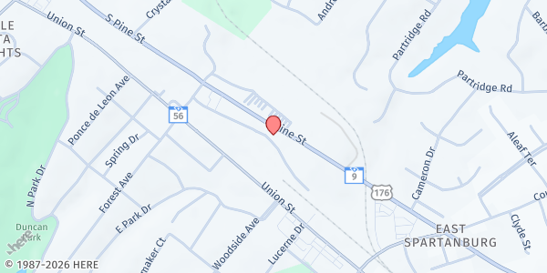 Map showing TOTAL Ministries at 976 S. Pine St., Spartanburg, SC