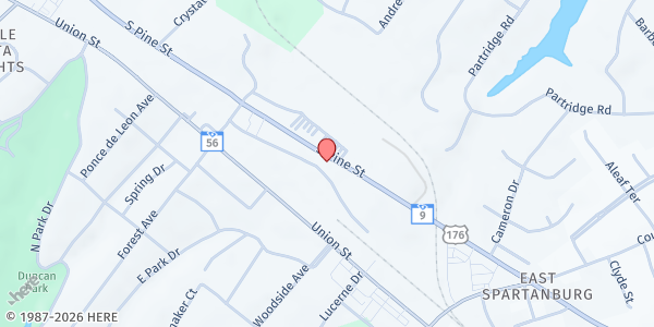 Map showing Total Ministries (TEFAP Provider) at 976 S Pine St, Spartanburg, SC