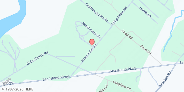 Map showing Church of the Harvest at 39 Fripp Pt. Rd., St. Helena, SC