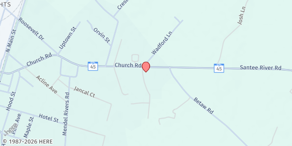 Map showing St. Stephen Baptist Church at 272 Church Rd., St. Stephen, SC