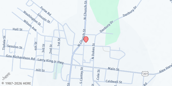 Map showing St. Marys Catholic Church at 14 Cantey St., Summerton, SC