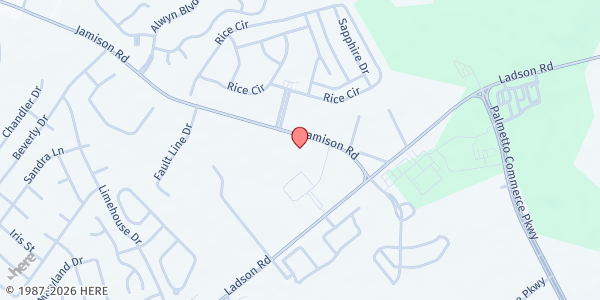 Map showing Church House Ministries at 9659 Jamison Rd., Summerville, SC