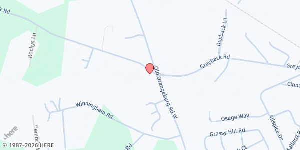 Map showing New Bethel Sound of Praise - Food Pantry at 351 Greyback Rd., Summerville, SC