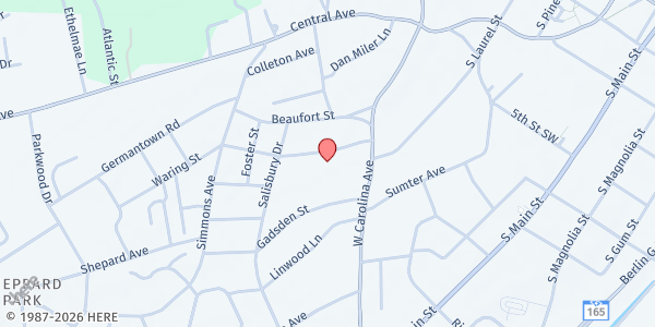 Map showing St. Paul's Summerville at 111 Waring St., Summerville, SC