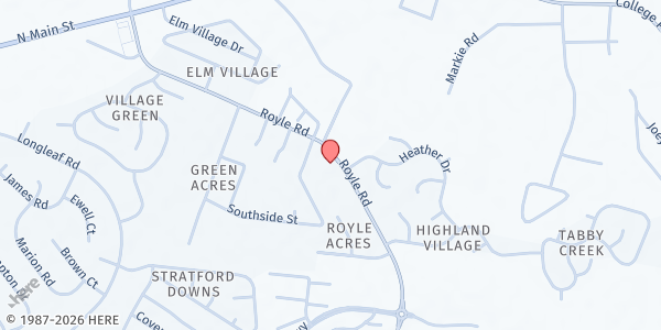 Map showing Trueway Baptist Church at 1759 Royle Rd., Summerville, SC