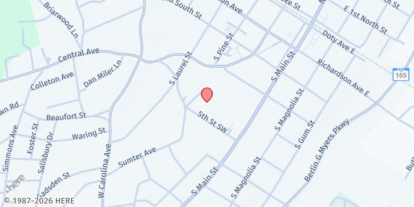 Map showing Wesley UM Summerville at 125 Pressley Ave, Summerville, SC