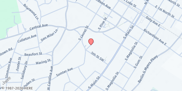 Map showing Wesley UM Summerville at 125 Pressley Ave., Summerville, SC