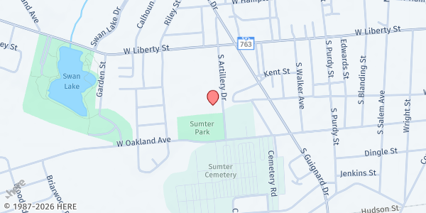 Map showing ECHO-United Ministries of Sumter at 36 Artillary Dr., Sumter, SC