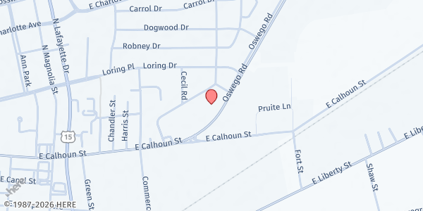 Map showing Grace Cathedral Ministries at 60 Oswego Highway, Sumter, SC