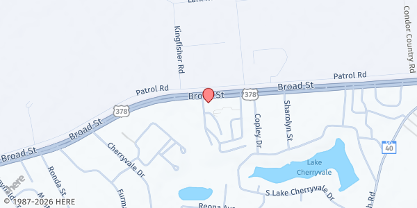 Map showing Unfailing Love Worship Center at 4408 Broad Street Ste A, Sumter, SC