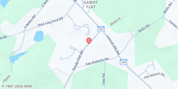 Map showing Faith Temple at 5080 Sandy Flat Rd., Taylors, SC