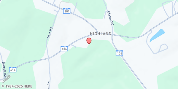 Map showing Highland Food Mission at 3270 Hwy. 414, Taylors, SC