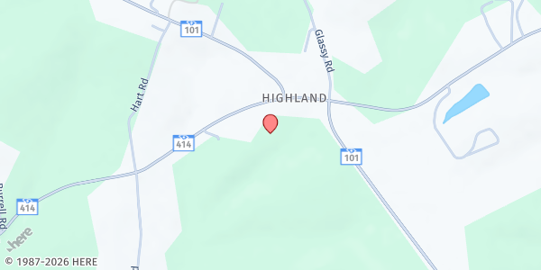 Map showing Highland Food Mission at 3270 Highway 414, Taylors, SC