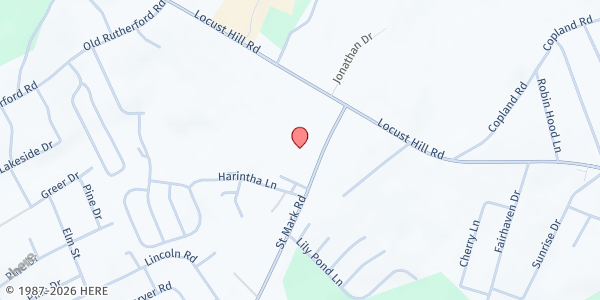 Map showing Saint Mark UMC at 911 St. Mark Road, Taylors, SC