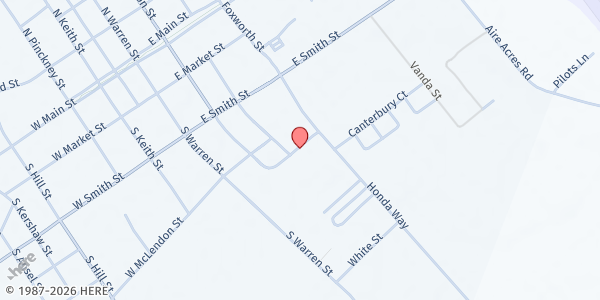 Map showing Christ The King at 308 Carter St., Timmonsville, SC