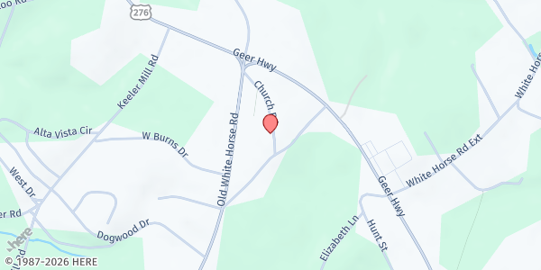 Map showing SkyPointe Church Food Pantry at 28 Ebenezer Church Rd., Travelers Rest, SC