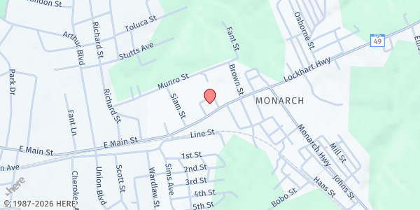 Map showing Mon-Aetna Baptist Church at 1431 Lockhart Hwy., Union, SC