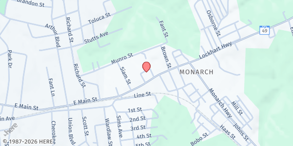 Map showing Mon Aetna Food Ministry at 1431 Lockhart Highway, Union, SC
