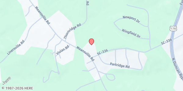 Map showing New Life Baptist Church at 502 Meansville Rd., Union, SC