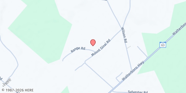 Map showing Mt. Sinai Baptist - Hampton at 455 Mt. Sinai Rd, Varnville, SC