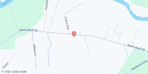 Map showing New Webster JIP Food Pantry at 4755 Bears Bluff Rd, Wadmalaw Island, SC