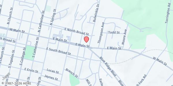 Map showing St. Luke United Methodist Church at 607 Em Main St., Walhalla, SC