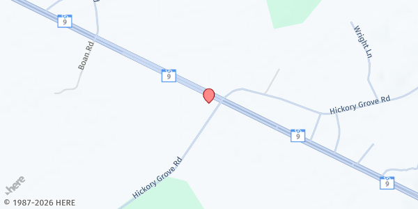 Map showing Grace Temple Fellowship Church at 3008 SC-9, Wallace, SC