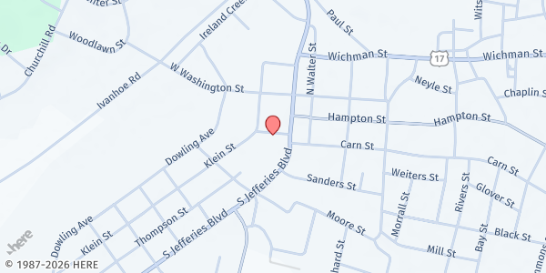 Map showing Jesus Changes People Ministries at 103 Hiers St., Walterboro, SC