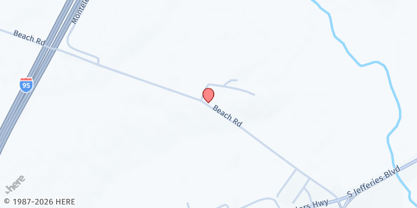 Map showing New Beginning Outreach at 600 Beach Rd., Walterboro, SC