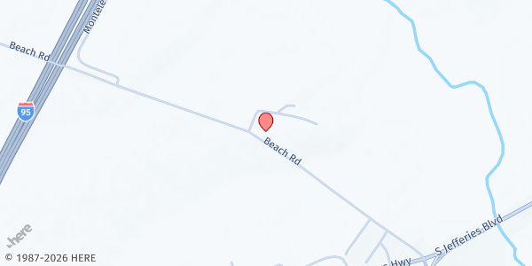 Map showing New Beginning Outreach (DOC) at 600 Beach Rd, Walterboro, SC