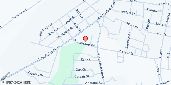 Map showing Solid Rock Seventh Day Adventist - food pantry at 121 Beachwood Rd., Walterboro, SC