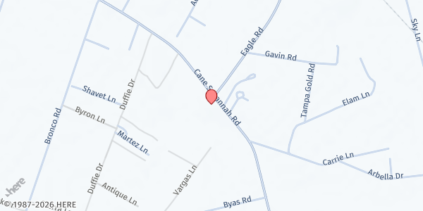 Map showing Sumter Senior Services: Delaine Center at 5400 Cane Savannah Road, Wedgefield, SC