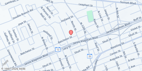 Map showing Brookland Foundation at 1218 Batchelor Street, West Columbia, SC