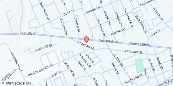 Map showing Church of Christ Sunset Boulevard at 1303 Sunset Blvd., West Columbia, SC