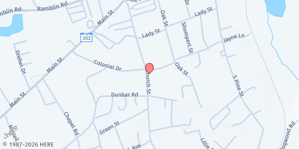 Map showing Ebenezer Pentecostal Holiness at 501 Church St., West Columbia, SC