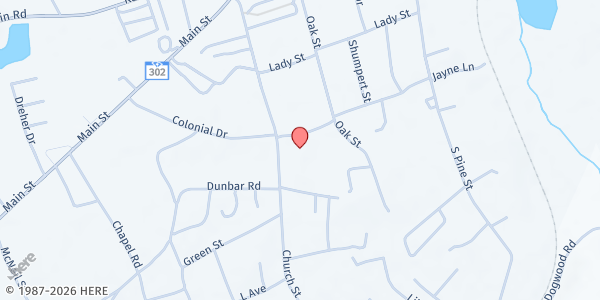 Map showing Ebenezer Pentecostal Holiness at 953 Colonial Drive, West Columbia, SC