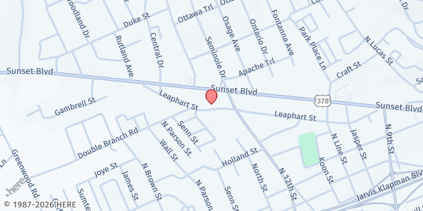 Map showing Northside Baptist-Mission Columbia at 1320 Leaphart Street, West Columbia, SC