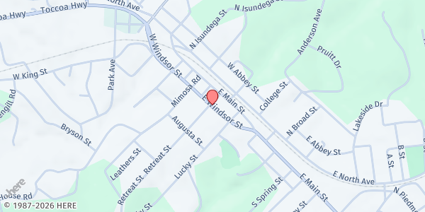 Map showing Dot's Kitchen at 205 Luckey St., Westminster, SC