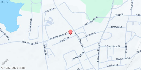 Map showing Operation Care at 3 Middleton Blvd., Williamston, SC